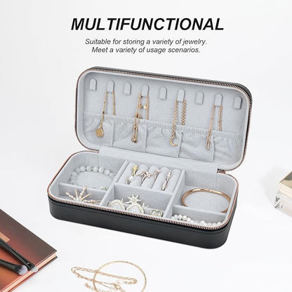 Travel Jewelry Box Jewelry Organizer for Travel Jewellery Organizers Box Jewelry Box for Women on Hallowmas Christmas Valentine's Birthday Black