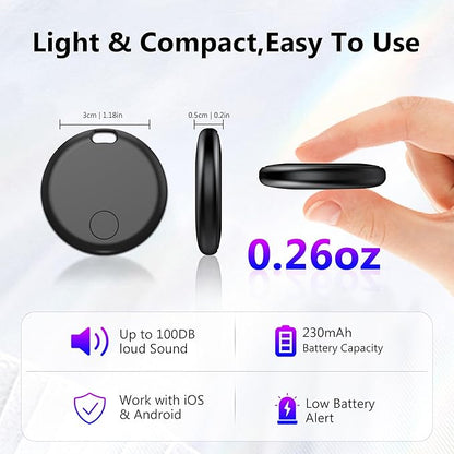 Air Tracker Tags-4 Pack Seektags [2025 Dual-System Compatible] for Apple Find My & Android Find Hub, 400 Days Battery with CR2032, 100dB Alarm, Compatible with iOS & Android for Keys Wallet Luggage