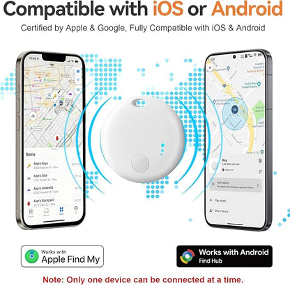 Air Tracker for Android or iOS, Dual System Both iOS and Android Tracker, Find My or Google'S Find Hub App, Smart Tracker Tags with Key Ring, Replaceable Battery, Key Finder/Luggage Tracker etc