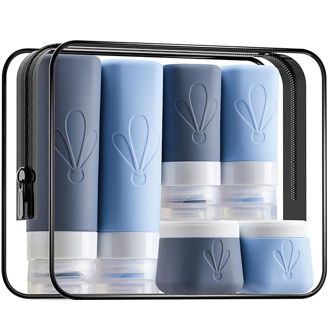 INSFIT Silicone Travel Bottles Set, 6 Pack Travel Size Toiletries, Leakproof Travel Bottles for Toiletries, Travel Accessories for Women, Airplane Travel Essentials, Travel Containers for Toiletries