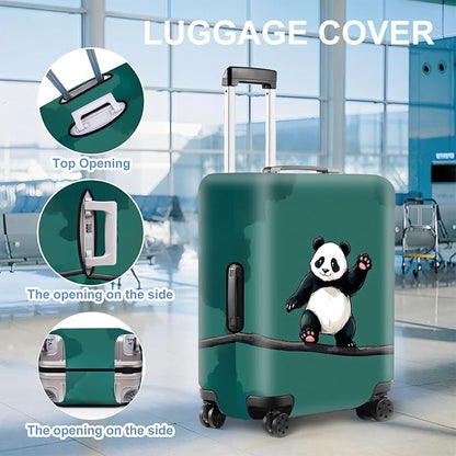 Asian Panda Luggage Cover – Cute Bear Print Suitcase Protector, Perfect Travel Gift for Panda Lovers Visiting China, Fits 24"-26 Suitcase,M,Panda