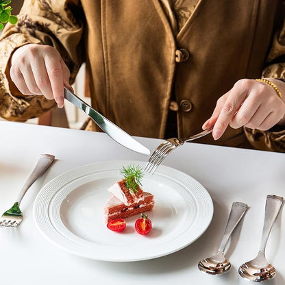 HIKAA 30PCS Matte Handle Silverware Set for 6, Stainless Steel Flatware Set, Modern Design Cutlery Set for Home/Hotel/Wedding, Dishwasher Safe