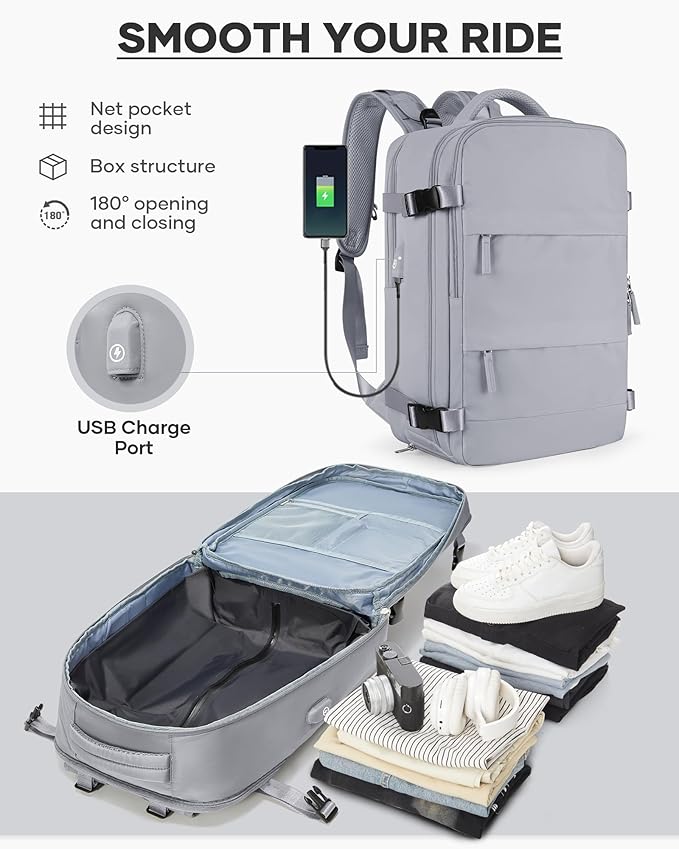 coofay Vacuum Backpack Travel with Pump Vacpack Travel Backpack with Vacuum System Mochila de Viaje Compresion al Vacio Easyvacpack Airbag Backpacks for Traveling Carry on Luggage