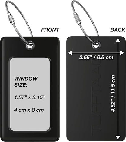 Luggage Tags Business Card Holder by TUFFTAAG - Durable Travel ID Bag Tag, Secure & Flexible, Perfect for Suitcases, Backpacks, and Carry-Ons, Easy Identification