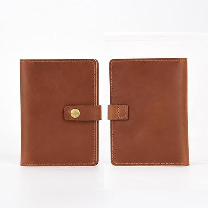 Passport Holder Cover Case Crazy Horse Leather Waterproof Travel Wallet Business Credit Card Vaccine Combo with Slot Accessories Documents Vintage Organizer Protector for Women Men Brown