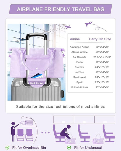 Daughter Niece Gifts for Teen Girl Kids, Initial Travel Duffel Bag Sports Gym Bag Personalized Gifts Weekender Bag，Monogram Overnight Bag Cute Dance Bag Birthday Bridesmaid Gifts for Women(Purple, R)