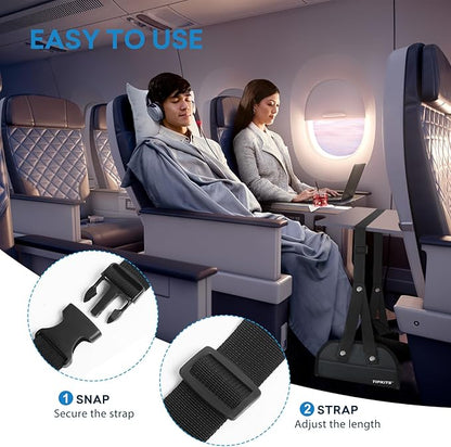 Airplane Foot Hammock Made with Premium Memory Foam, Portable Foot Rest with Comfortable No Clashing Base, Foot Sling Travel Essentials to Reduce Swelling and Soreness, Gifts for Travelers