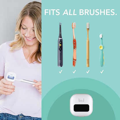 Bril UV-C Toothbrush Sanitizer and Holder, Portable Cleaner, Travel Cover, Magnetic Holder, and Rechargeable Case for Any Size Toothbrush, Navy