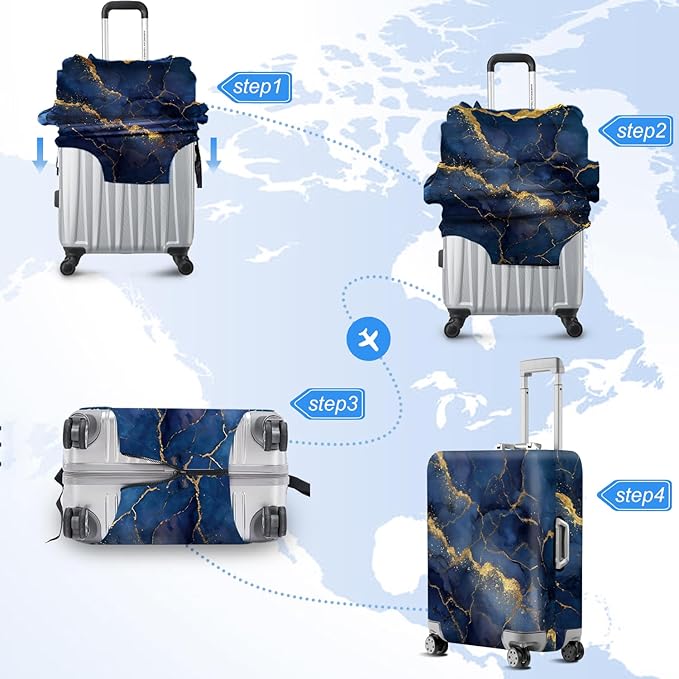 ANNA QUEEN Travel Luggage Cover Suitcase Protector Suitcase Cover Anti-Scratch,Stretchable Bag Cover Washable Durable Polyester