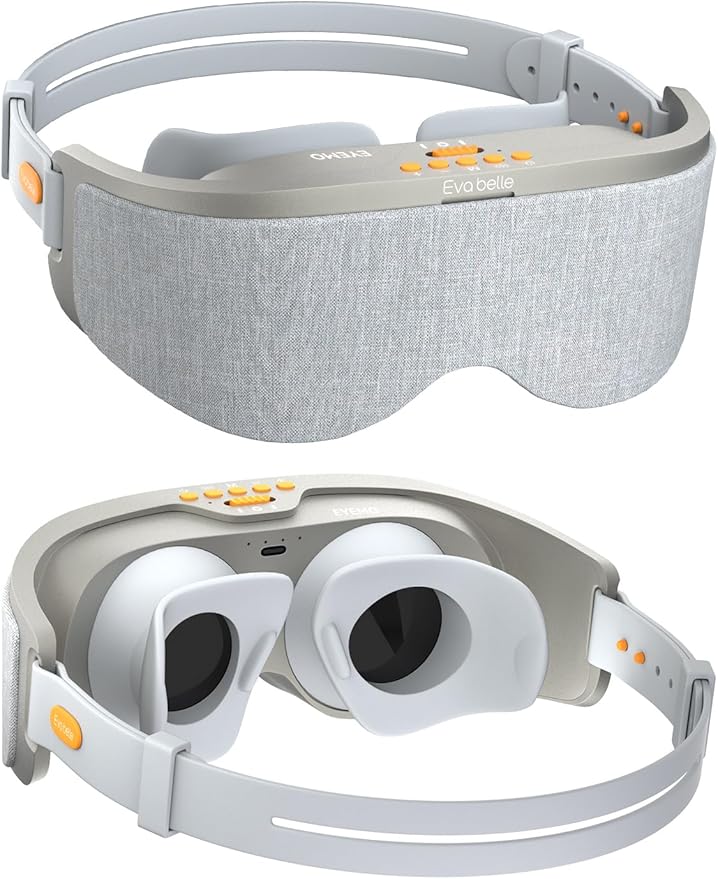 EVA BELLE Eye Mask Sleeping Mask for Computer Users, Christmas Birthday Gifts for Women Men Teenagers Old Man, Sleep Improvement with Bluetooth Music, Sleep Mask for Eye Strain, Gray