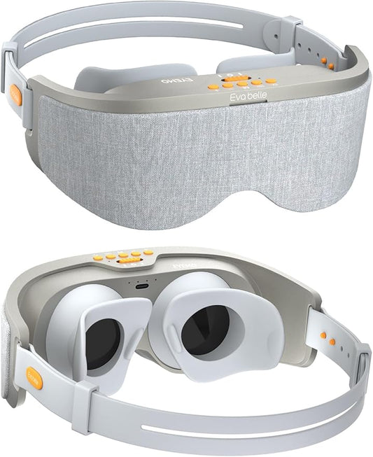 EVA BELLE Eye Mask Sleeping Mask for Computer Users, Christmas Birthday Gifts for Women Men Teenagers Old Man, Sleep Improvement with Bluetooth Music, Sleep Mask for Eye Strain, Gray