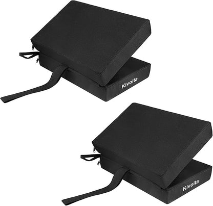 Airplane Seat Cushions 2 Pack, Stadium Seat Cushion, Travel Seat Cushion 16.8 * 13 * 2 inches with Handle, Foldable & Portable for Travel and Outdoor Use (Black)