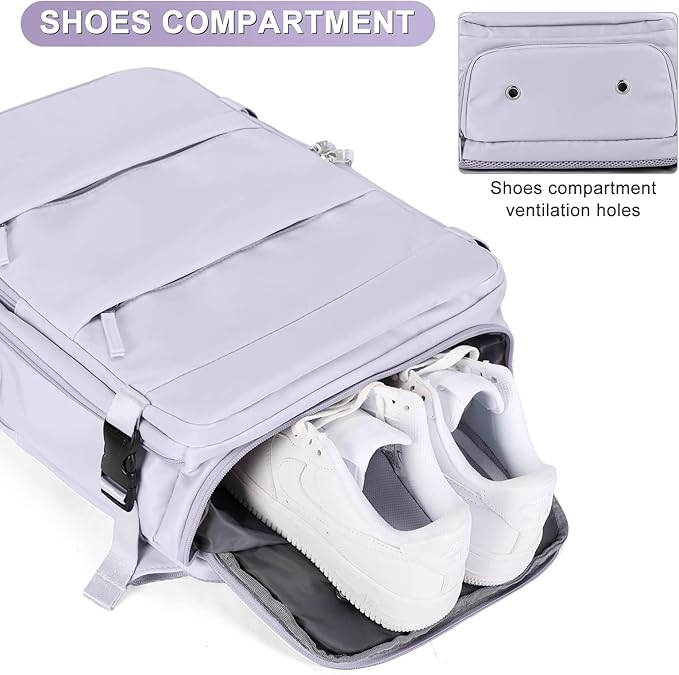 Carry On Backpack Personal Item Travel Backpack For Women Airline/Flight Approved Waterproof Sports Luggage Casual Daypack Small Hiking Backpack Purple