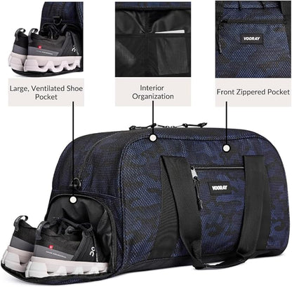 Vooray Burner Gym Duffel Bag, Gym Bag for Women and Men with Shoe Compartment, Weekender, Overnight & Travel Duffel for Sports and Workout