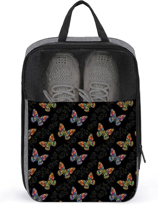 Lightweight Shoe Organizer Pouch Butterfly Portable Travel Shoe Packing Bag for Gym Sneaker Bags