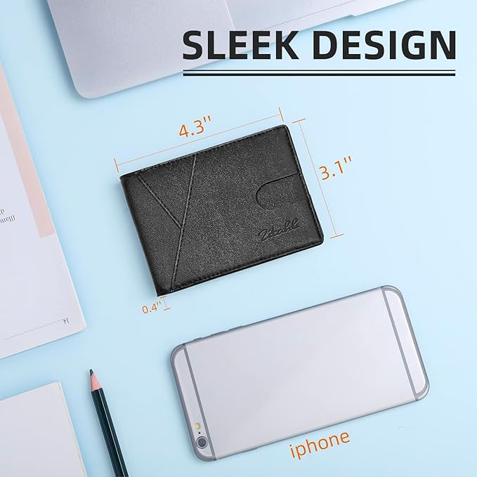 Zitahli Wallet for Men Slim 11 Credit Card Holder RFID Blocking Small Men's Wallet Bifold Minimalist Front Pocket With Mens Gifts Box