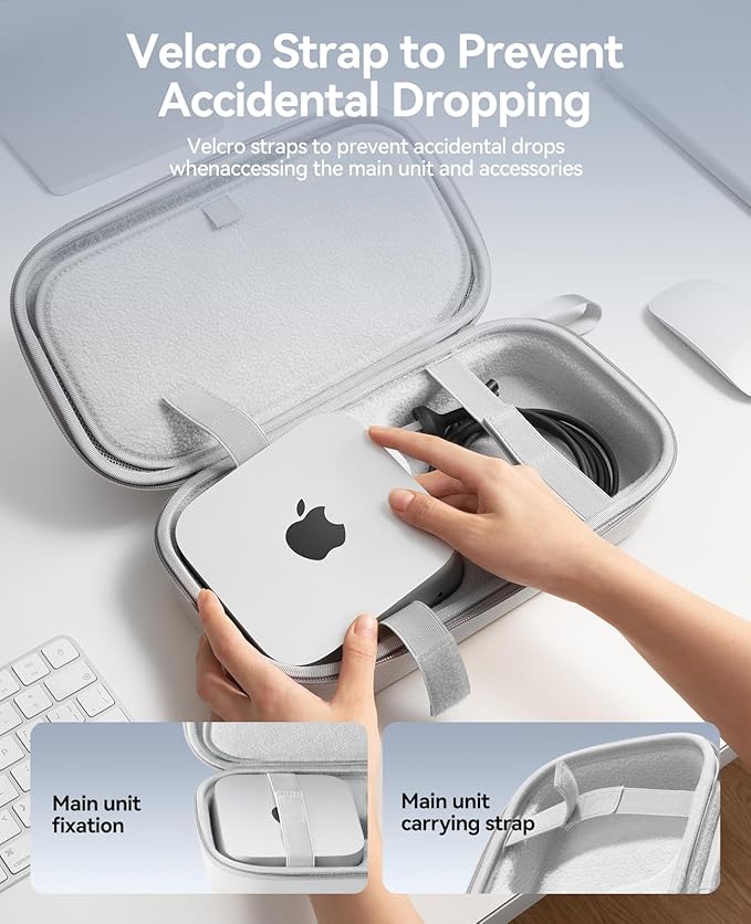 ORICO Protective Carrying Case for Apple 2024 Mac mini M4/M4 Pro, Portable Hard Shell Travel Storage Bag, Nylon Braided, Water Resistant Compatible with Magic Keyboard/Mouse/Trackpad/Charger (L)