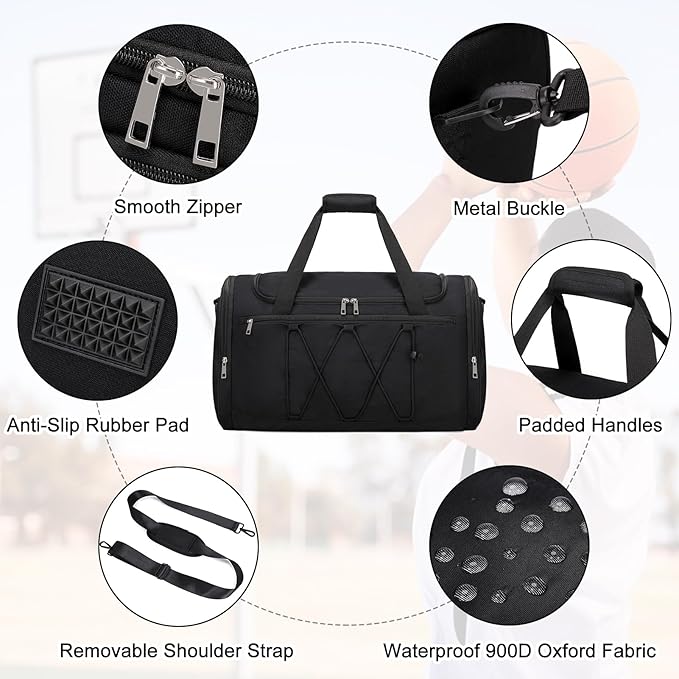 Sneaker Bag for Travel, Outdoor Sports Gym Bag Shoe Bag for 4 Pairs of Sneakers up to Size 14, Travel Duffel Bag with 3 Adjustable Dividers & Shoulder Strap, Sneakerhead Gift
