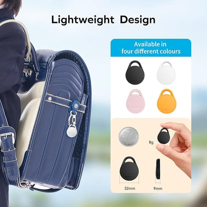 Momax Air Tracker Tags 4 Pack, [Apple MFi Certified], Replaceable Battery Bluetooth Tracker Compatible with Apple Find My (iOS Only), DIY Stickers, Item Finder Smart Tag for Keys, Wallet, Luggage