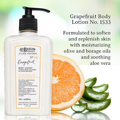 C.O. Bigelow Grapefruit Apothecary Duo Skin Care Gift Set, Body Wash & Body Lotion, Liquid Soap & Moisturizing Lotion, Set of 2, 10 Fl Oz