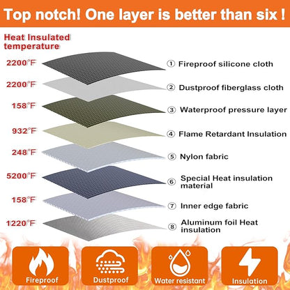 Fireproof File Box with Lock, 5200°F Document Box Storage Organizer, Suitable for Hanging File Folders in Letter Size, Collapsible Box, Reflective Strip for Fast Find (16.6*12.6*10.2, Black)