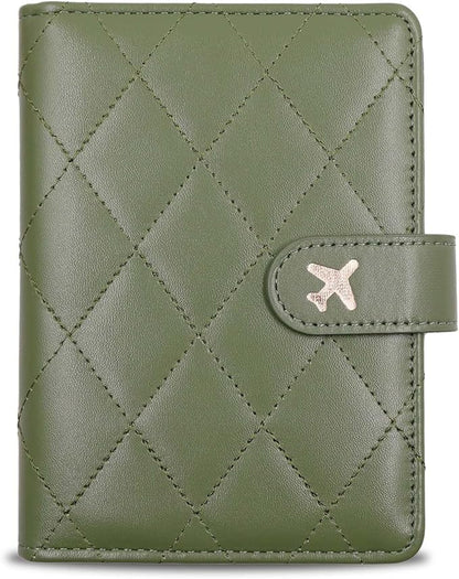 Melsbrinna Rfid Passport Holder for Travel women/Men, Cute Passport Wallet Rfid Blocking Card Slots, Rfid Passport Cover/CaseTravel Wallet, Passport Book Holder (1, LG GREEN)