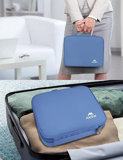 MATEIN Electronics Organizer, Cable Organizer Bag Electronic Accessories Case with Handle for Cable, Cord, Tablet, Charger, Phone, Double Layers Tech Case Travel Gifts for Men and Women, Blue