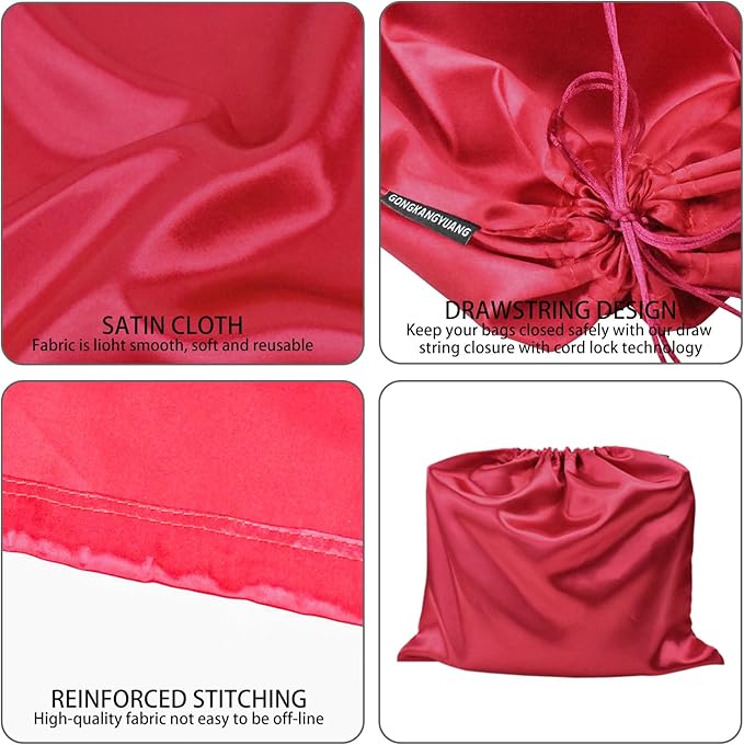 GONGKANGYUAN 6 Pack Dust Bags for Handbags – Silk Drawstring Storage Pouch, Dustproof Travel Organizer for Purses, Shoes & Boots