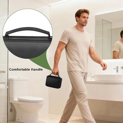 Hard Travel Case for Wahl/for MANSPOT/for SHPAVVER Beard Trimmer for Men, Portable Electric Razor Bag with Handle & Mesh Pocket for Lubricating Oil, Cleaning Brush and USB Accessories(Box Only)-Black