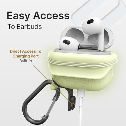 Catalyst Waterproof Case for AirPods 3rd Generation (2021) - Wireless and USB-C Charging Compatible AirPods 3rd Generation Case, Drop Protection Cover for AirPods 3 One Piece Design with Carabiner
