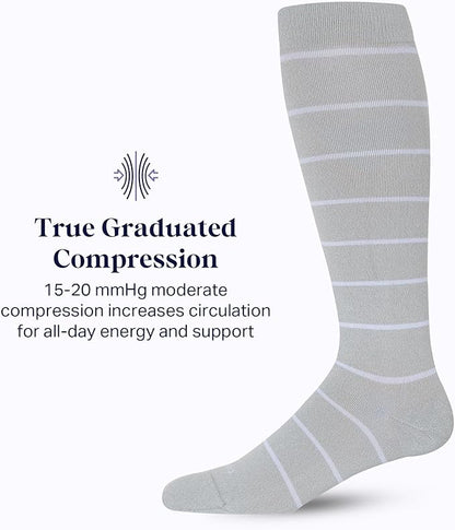 Comrad Nylon Knee High Socks - 15-20mmHg Graduated Compression Socks - Soft & Breathable Support Unisex Socks