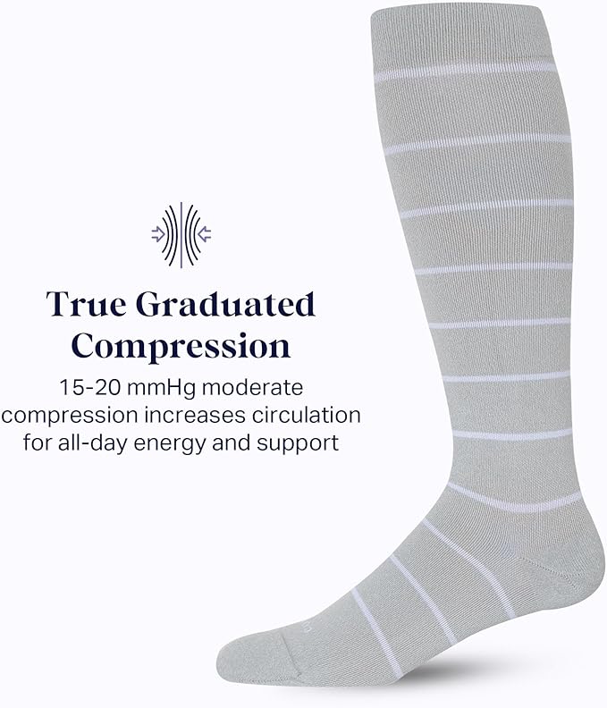 Comrad Nylon Knee High Socks - 15-20mmHg Graduated Compression Socks - Soft & Breathable Support Unisex Socks