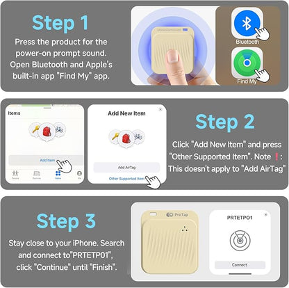 4 Pack Air Tracker Tags (iOS Only), Bluetooth Tracker for Apple Find My App, Replaceable Battery, Item Finders and Locator Smart Tag for Keys, Bags, Luggage, Wallet- Khaki