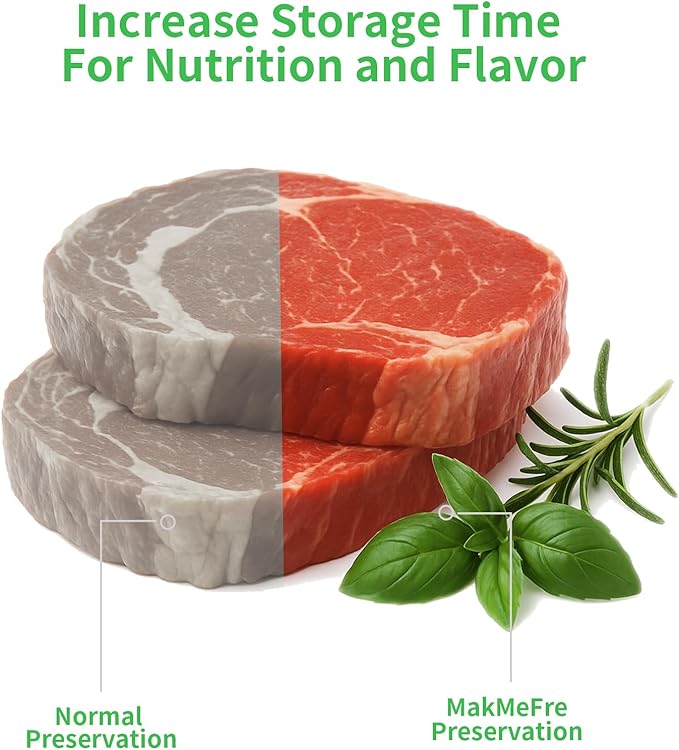 MakMeFre 200 Quart Size 8" x 12" Vacuum Sealer Bags with BPA Free and Heavy Duty,Great for Food Storage Vaccume Sealer PreCut Bag