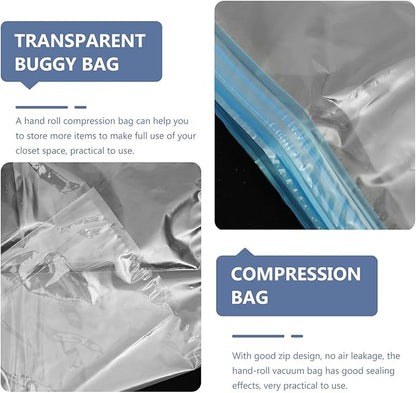 FAVOMOTO 6pcs Hand-rolled Compression Bags Capacity Travel Storage Vacuum Bags for Clothes Bedding Comforters Pillows Space Saver Organizers for Luggage and Suitcases