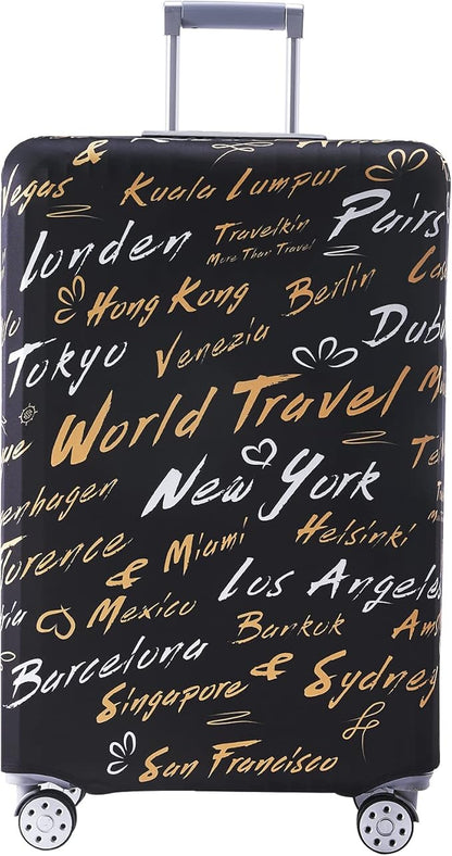 Travelkin Luggage Covers For Suitcase Tsa Approved,Suitcase Cover Protector Fit 18-32 Inch Luggage (World City, XL)