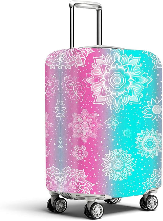 Gradient Mandala Luggage Cover Suitcase Protector Washable Anti Scratch Protective Sleeve Travel Accessories Baggage Covers Fits 22-24 Inch Suitcase Wraps and Covers for Luggage Essentials