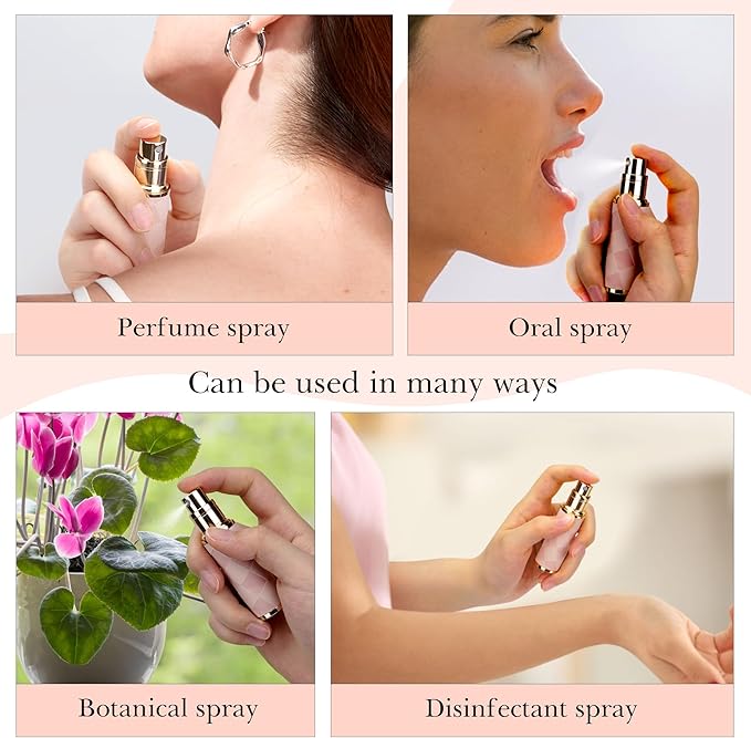 LUEXBOX 5ml Refillable Perfume Bottle, Faux Leather Atomizer Perfume Spray Pump, Portable Fragrance Mist Dispenser for Travel, Scent Mini Bottle with Pocket Size (Peach)