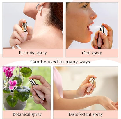 LUEXBOX 5ml Refillable Perfume Bottle, Faux Leather Atomizer Perfume Spray Pump, Portable Fragrance Mist Dispenser for Travel, Scent Mini Bottle with Pocket Size (Peach)