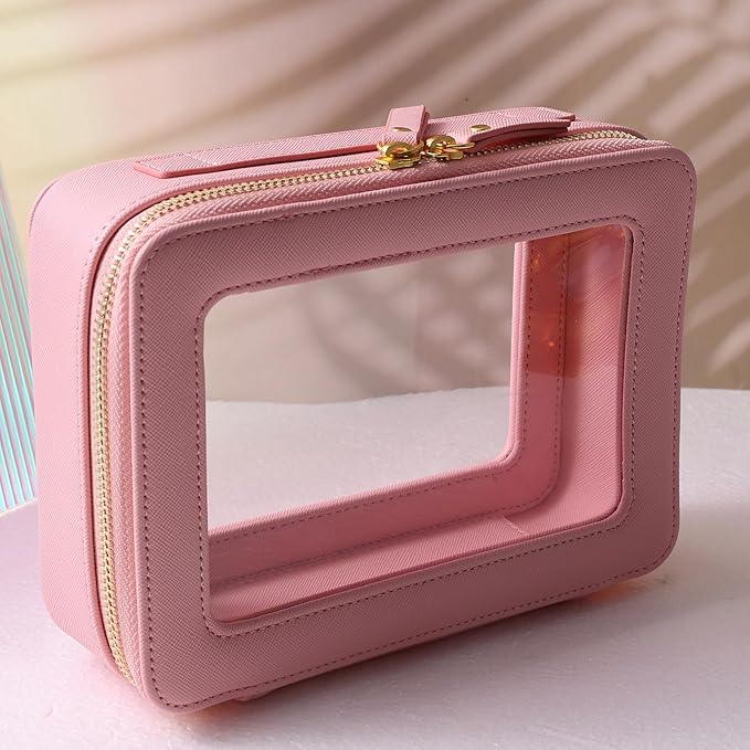 SANHECUN Toiletry bag waterproof cosmetic organizer with handle lagre opening for travelling