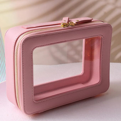 SANHECUN Toiletry bag waterproof cosmetic organizer with handle lagre opening for travelling