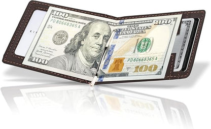 Kings Loot Money Clip Slim Minimalist Wallet for Men – RFID Blocking Leather Design with Money Clip – Front Pocket Bifold Holds 12 Cards – Stylish & Compact Wallets (Truffle/Engraved)