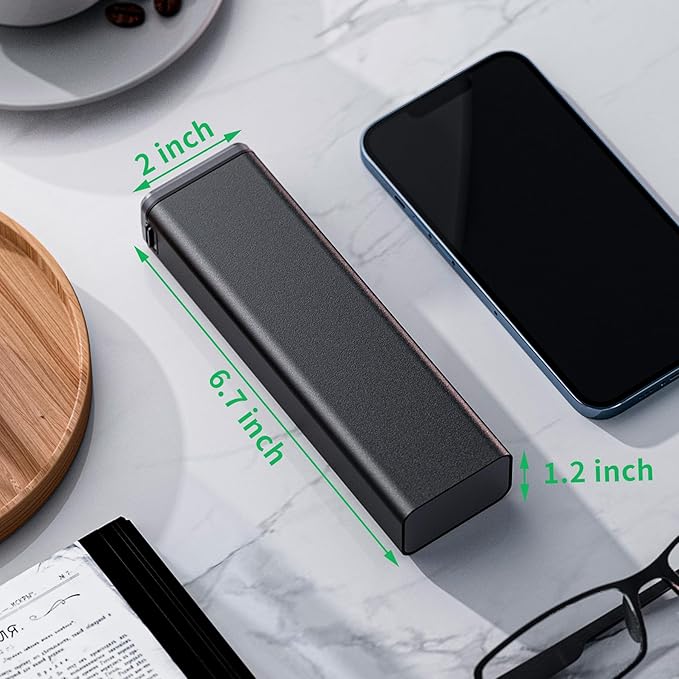 7 Day Weekly Metal Pill Organizer Travel, Kursoaya Premium Aluminum Daily Pill Box, Cute Portable Pill Case, Large Capacity Pill Holder for Supplements, Pills, Vitamins, Medicine (Black)