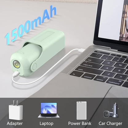 3 PCS Portable Mini Handheld Fans, 3 In 1 Foldable Small Pocket Fan Desk Personal Fan with Flashlight 3 Speeds, USB Rechargeable Battery Operated, Gift for Women Men Kids Office Outdoor Travel Camping