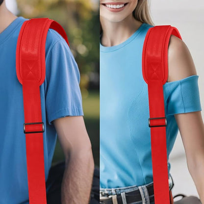 ZINZ 74" Shoulder Strap with Fixed Pad and Dual Balanced Buckles，Red