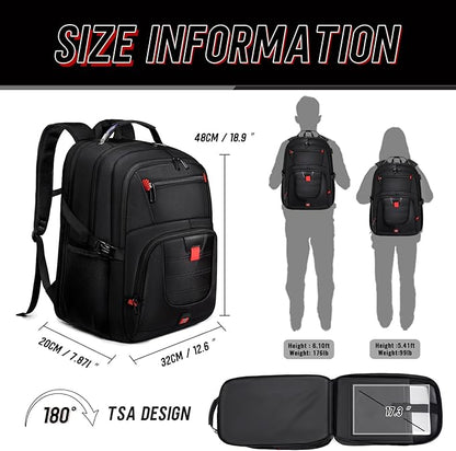 Z-MGKISS Travel Backpack, 50L Extra Large Travel Laptop backpack, Travel Backpack for Men Women with TSA Airline Approved Luggage Bussiness Backpack, Black