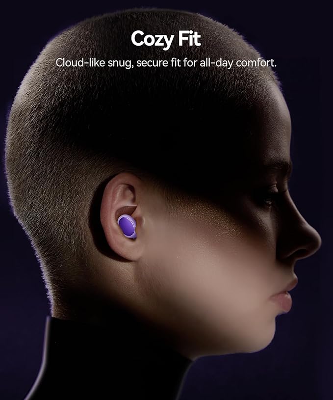 Ear Plugs for Sleeping 45dB Noise Cancelling Ear Plugs for Noise Reduction & Snoring, Concerts, Earplugs for Sleep, Sider Sleepers Airplane, Silicone Earplugs Reusable Concert Ear Plug +8Tip Violet