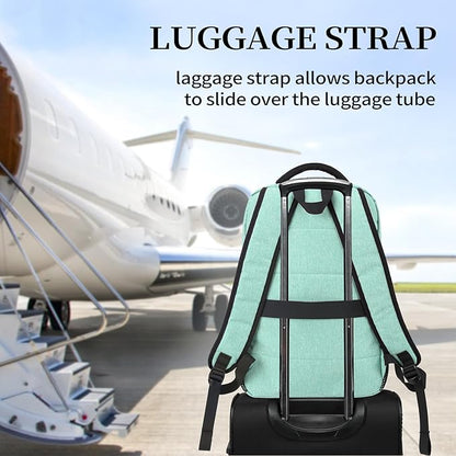 Della Gao Travel Laptop Backpack, Anti Theft Backpack for Men and Women with USB Slit Business Computer Backpack Bag (Green, 15.6 Inch)