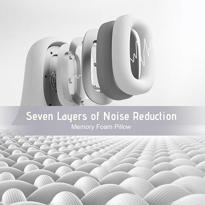 Travel Neck Pillow with Bluetooth Headset, Memory Foam Airplane Pillow for Head Support, Ergonomic Design Traveling Music Pillow for Home, Flight, Car with Adjustable Buckle and Drawstring Bag(Grey)