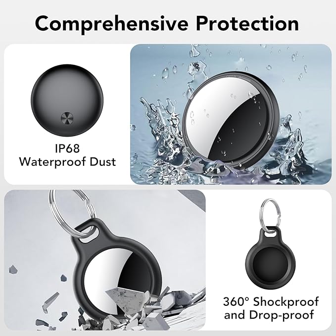 Air Tracker Tags-1 Pack, 2025 New [Apple MFi Certified],Bluetooth Tracker Work with Apple Find My (iOS Only), Replaceable Battery, Smart Tag with Diverse Holder, Item Finder for Luggage/Key/Suitcase